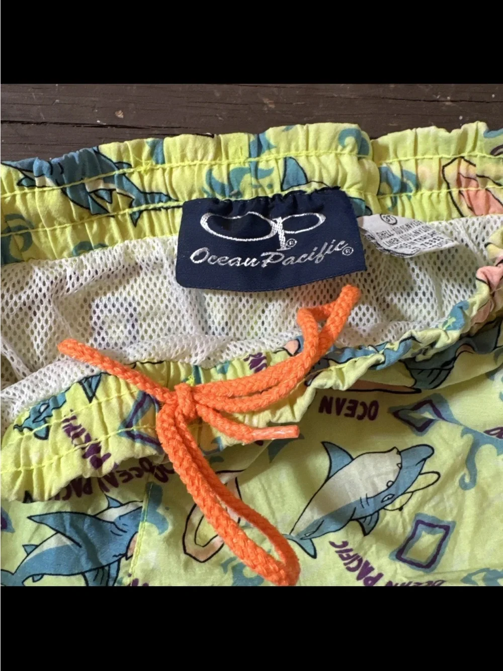 Vintage OP Ocean Pacific 90s Boys Swim Trunks Board Shorts Sharks 3Т